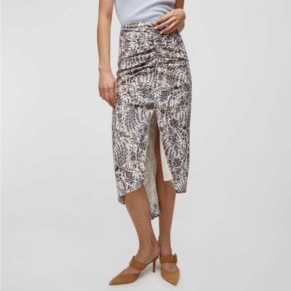 Veronica Beard Pixie Floral Ruched Midi Skirt - Size 00 - Picture 3 of 8